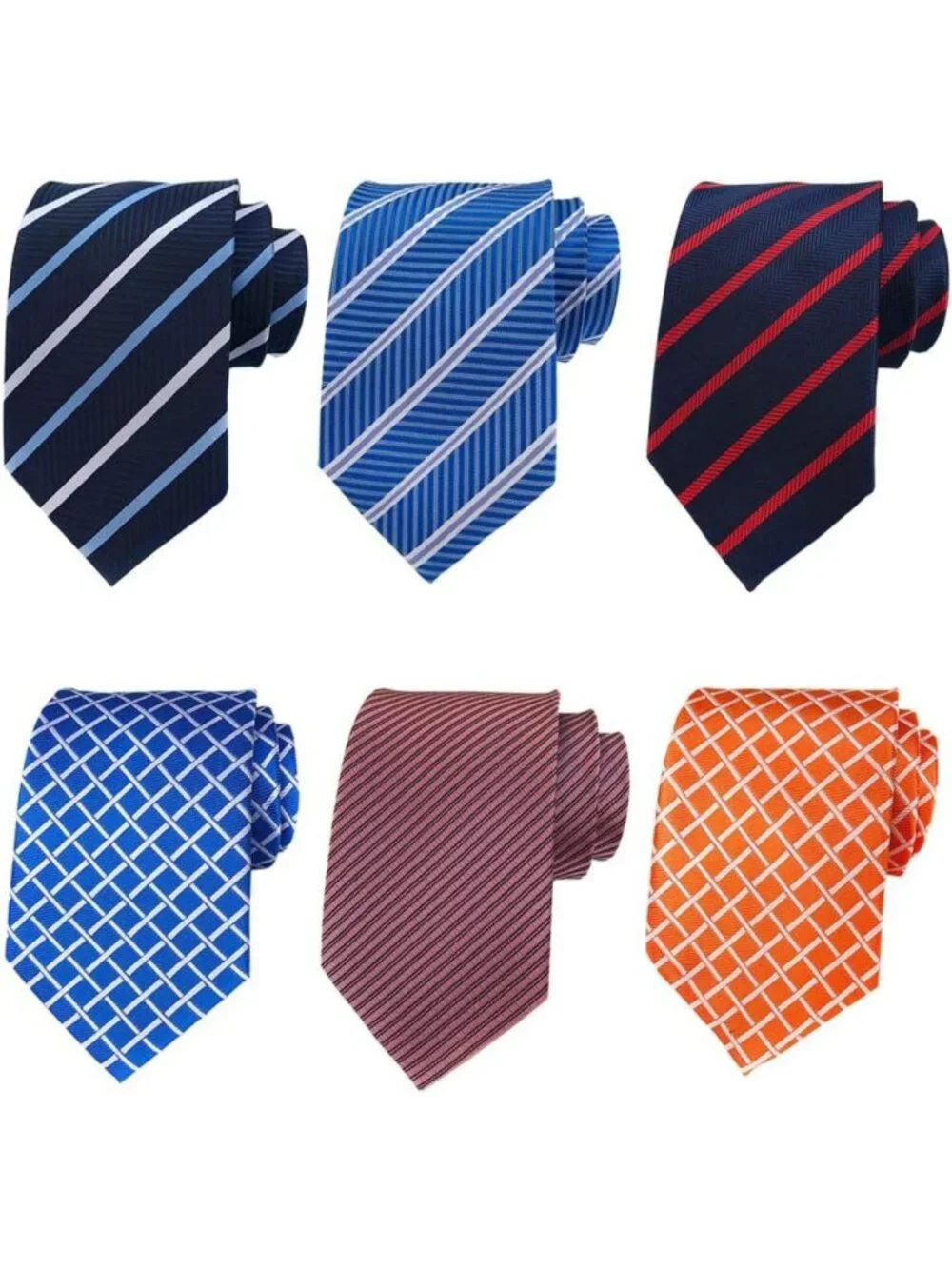 Classic Men's Neckties Set - Woven Jacquard Ties, 6 Stylish Designs for Any